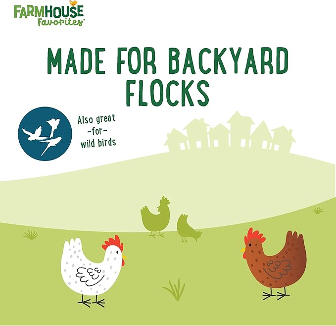 Manna Pro Farmhouse Favorites Feather Flair Poultry Treat, High Protein Chicken Treat with Methionine, Biotin & Thiamine, Supports Strong, Vibrant Feathers, for Chickens, Ducks, Turkeys & More, 2 lbs