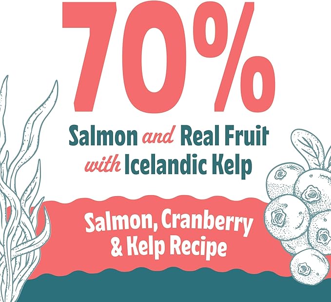 Icelandic+ Soft & Chewy Bites - Salmon, Cranberry & Kelp - 1.8oz Cat Treats, 70% Meat & Fruit, Air-Dried, Limited Ingredients, Pet Snack, Grain Free