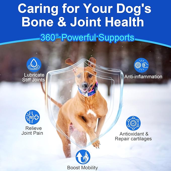Advanced Dog Hip Joint Health Supplement Chews with Glucosamine for Dogs, + Chondroitin, MSM, Turmeric & Green Lipped Mussel, Support Mobility, Pain Relief for Senior All Breeds Soft Chewable Treats
