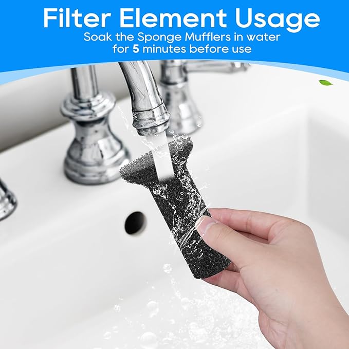 Premium Fountain Replacement Foam Filters/Sponge Mufflers - 6 Sets (Compatible with Premium Smart 2.5L/84oz Cat Pet Dog Water Fountain for Drinking)