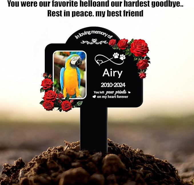 Personalized Dog Grave Markers Outdoor - Custom Pet Headstones for Dogs with Photo, Weatherproof Acrylic Memorial Plaque Stake, Sympathy Gifts for Loss of Dog, Garden Stone Alternative