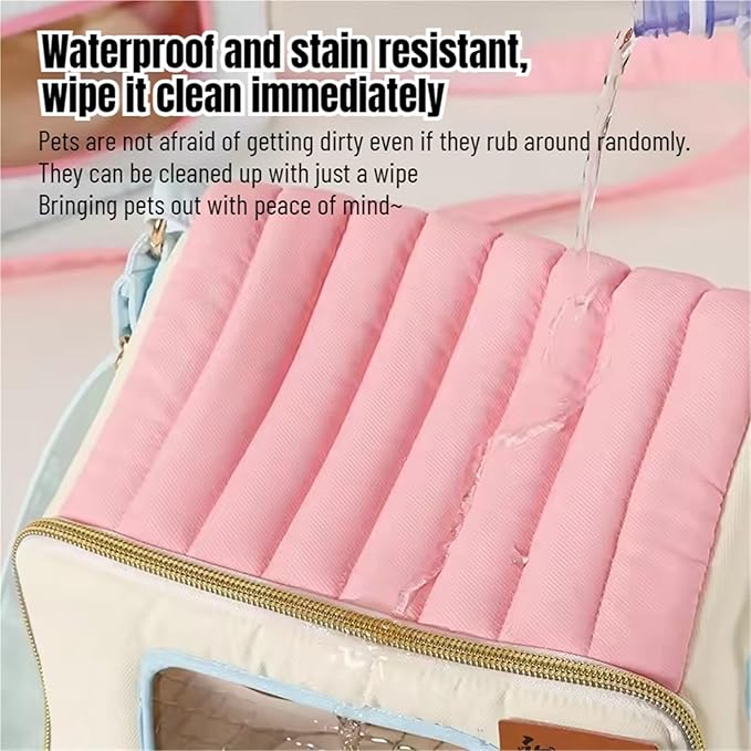 Bird Carrier Backpack - Breathable Sling for Small Pets Like Parrots, Hamsters, Hedgehogs, and Chipmunks(Pink)