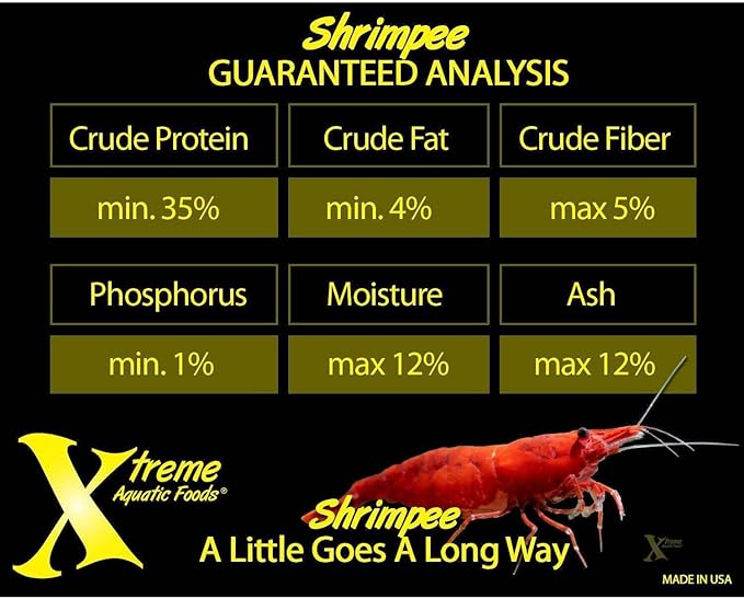 Xtreme Shrimpee 3mm Sinking Sticks: Nutrient-Rich, High-Vitamin Daily Fish Food for Shrimp, Corys, and Loaches, Ideal for Nano Tanks, Natural Treat for Vibrant Health - USA Farm Grown (3oz)