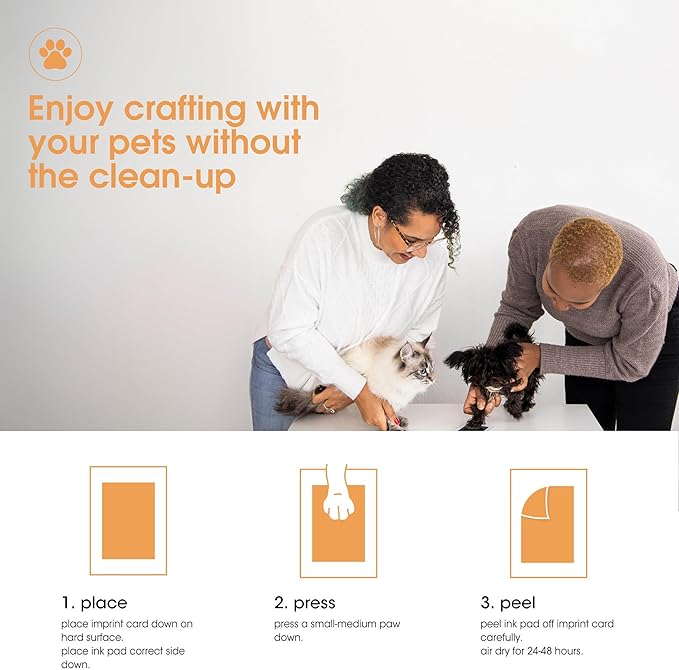 Pearhead Paw Print Clean-Touch Ink Pad, Mess Free Inkless Pet Impression Kit, Safe for Cats and Dogs, Pawprint Keepsake, Pack of 2