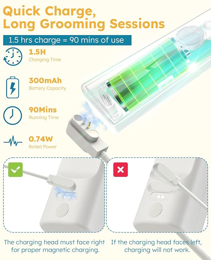Cat Steam Brush for Cats & Dogs, Pet Steam Brush 3-in-1 with 2 Mist Modes, One-Touch Self Cleaning, Magnetic Safe Charging, Cat Hair Brush for Shedding, Dog Brush for Shedding, Yellow (Long Head)