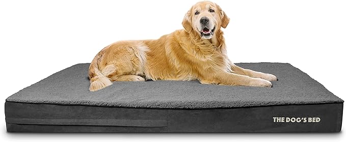 The Dog’s Bed Orthopedic Memory Foam Dog Bed Mattress, Plush Fabric, Grey Plush, XXXL, 6-Inch