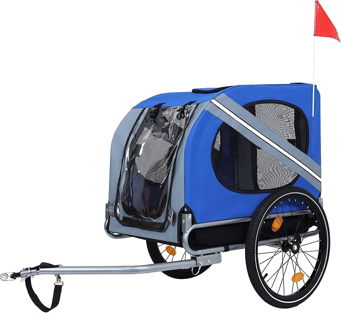 Large Dog Bike Trailer, All-Terrain Pet Carrier, Cargo Carrier, Durable Steel Frame for Travel, Cycling, Outdoor Adventures