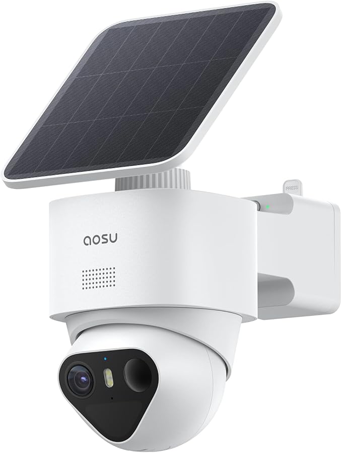 aosu T2 Ultra 4K Security Cameras Wireless Outdoor, TrueColor Night Vision, AI Triple Detection, 360° Auto Tracking, Solar Powered WiFi Camera for Home Security, 1Pack