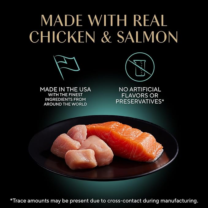 Sheba Perfect Portions Kitten Wet Food, Pate Cat Food Wet Entree, Chicken Recipe and Salmon Recipe, 2.6 oz. Twin-Pack Trays (12 Count, 24 Servings) (Pack of 2)