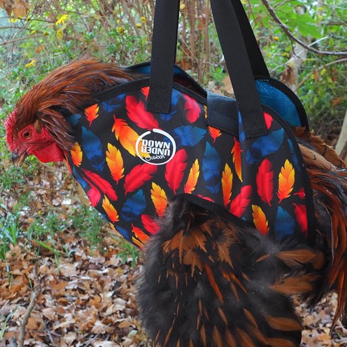 DOWN UNDER OUTDOORS Chicken Carrier Sling Holder Bag with Handle, Chicken Accessories for Foot Treatment, Medic, Leg Injuries, Bumblefoot, Poultry Farm Carrying, Transport, Three Sizes (Medium)