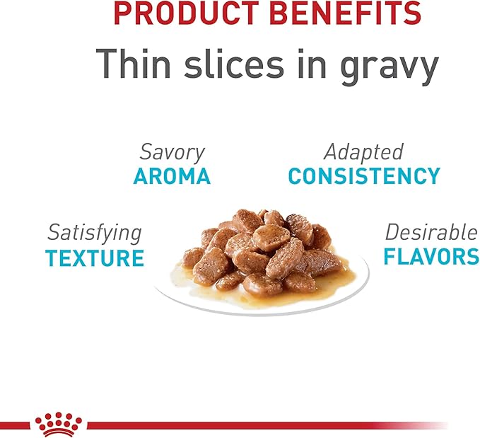 Royal Canin Feline Care Nutrition Urinary Care Adult Thin Slices in Gravy Cat Food, 3 oz (Pack of 6)