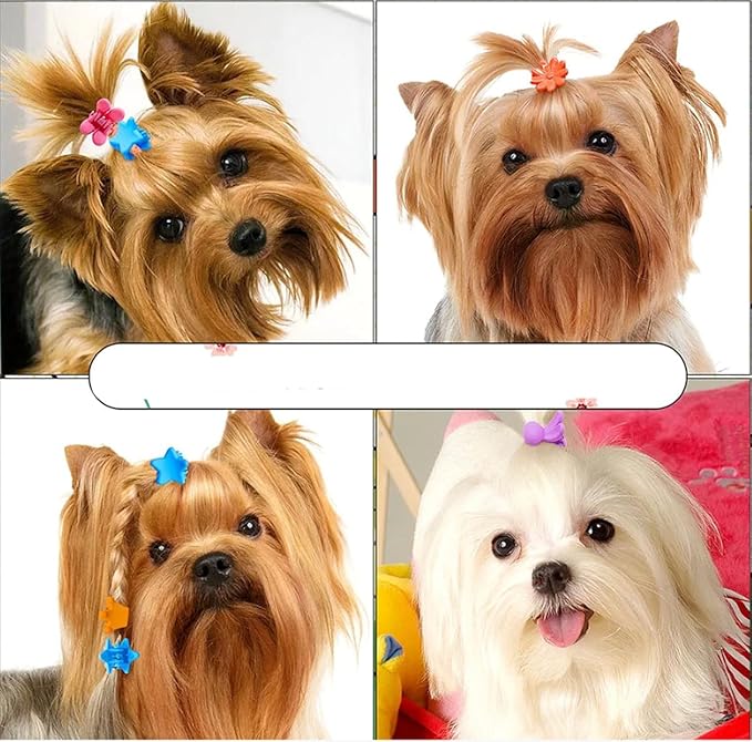 mix 100pcs Dog Hair Accessories Hair Clips for Small Doggie Colorful Cute Crown hair claw for Puppy Girls Pet Hair Grooming Dog Supplies