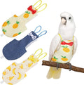 3Pcs Bird Diaper, Washable Bird Diaper, Reusable Flight Suit with Waterproof Inner for Pet Birds, Cute Diapers for Parrots Conure Cockatiel