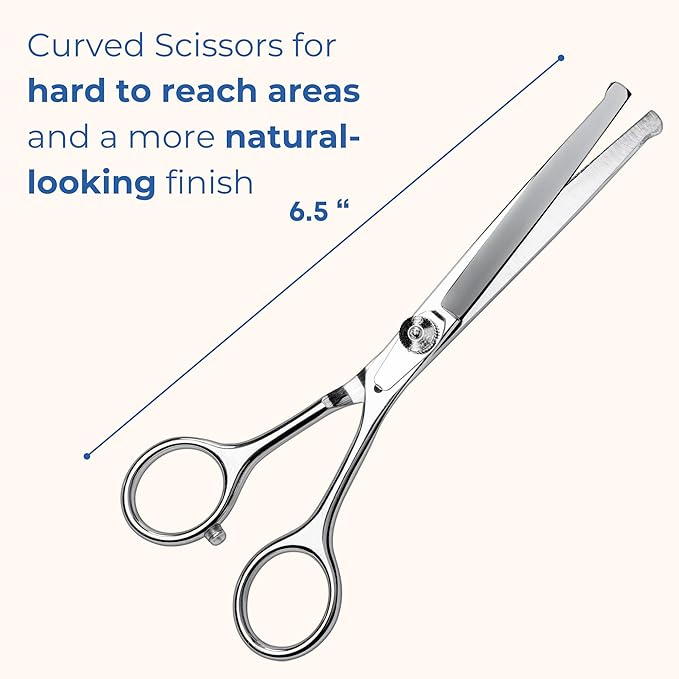 Freshly Bailey Pet Grooming Scissors Set with Round Tips for Dogs & Cats - Professional Grade Shears Safely Cut Through Dog or Cat Hair - Fur Trimming Made Easy - (Set of 2)