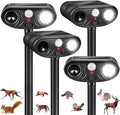 2026 Upgraded Solar Ultrasonic Animal Repellent Deer Cat Squirrel Deterrent Devices Motion Activated with LED Strobe Light Repeller Keep Dog Raccoon Skunk Rabbit Away from Yard Garden Farm 4 Pack