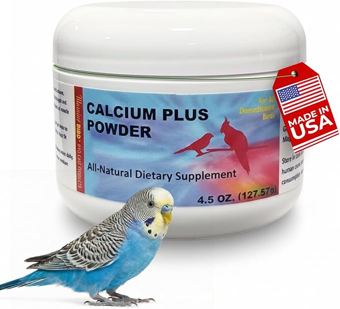 Morning Bird Calcium Plus Powder for Birds 4.5 oz – Calcium Supplement with Vitamin & Protein Powder – Supports Bone Health, Muscle Function & Digestive Balance – Easy-to-Mix Calcium Formula