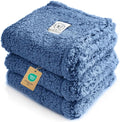 Luciphia 1 Pack 3 Calming Dog Blanket Fluffy Premium Fleece Pet Blankets Soft Sherpa Throw for Dogs Puppy Cat Haze Blue Medium (30" x20")