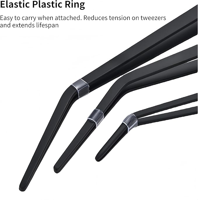 Stainless Steel Long Reptile Feeding Tweezer Set,2pcs/Pack,11''/15''/19'' Feeding Tongs,Thickened Non-Slip Handle with Straight & Curved Tips for Aquariums, Turtles, Lizards (2pcs-19'')