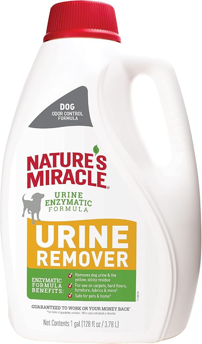 Nature's Miracle Dog Urine Remover, 128 Oz, Enzymatic Formula, Multicolor, 128.00 Fl Oz (Pack of 1)