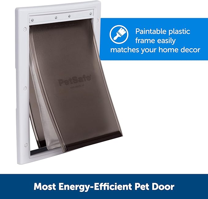 PetSafe Extreme Weather Pet Door - Insulated Weather-Resistant Dog & Cat Door with Durable Plastic Frame - Maximum Energy-Saving Efficiency - Medium - for Dogs & Cats up to 40 lbs