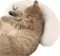 Pillow for Cat, Small Moon Pillow for Kitty, Ultra Soft Cat Pillow Sleeping Improve, 10x6x2 Inch, Machine Washable, Quick-Drying, for Cats & Small Dogs (White)