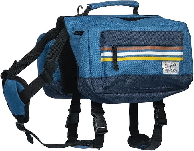 Dog Backpack Harness for Medium & Large Breeds Dogs – Dog Hiking Saddle Bag with Handle & Large Side Pockets for Camping & Day Trips