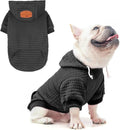 BEAUTYZOO Small Dog Hoodie Sweater with Pockets, Dog Clothes for Small Medium Dogs Boy Girl, Waffle-Like Laminated Cotton Pet Coats with Hat and Leash Hole, Black ML