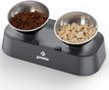 Raised Cat Food and Water Bowls with 3 Height for Indoor Cats, 15° Tilted in Both Ways Elevated Base Anti Vomiting Cat Dishes, Anti Spill for Puppies