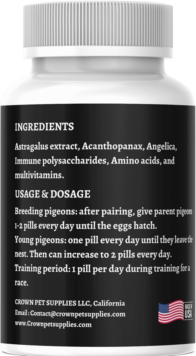 Treasure Pills for Pigeons – Fertility Support, Growth Booster & Immune System Enhancer – Natural Supplement for Racing, Breeding & Young Pigeons – Vitamins for Health & Performance