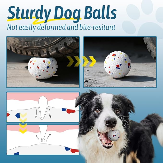 HETOO Dog Balls - Tennis Ball for Dogs: 2.2 Inch ETPU Balls for Small Medium Dogs Puppy- 4 Pack Water Toys Outdoor Toys - for Small Automatic Dog Ball Launcher