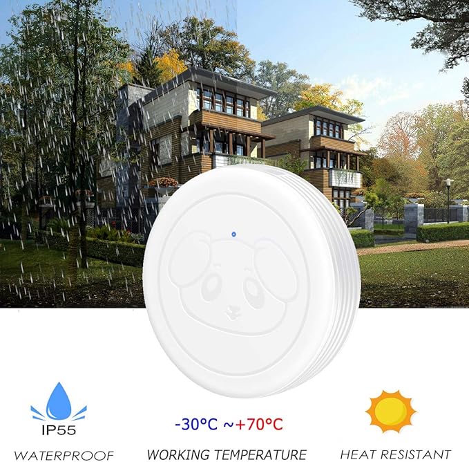 EverNary Dog Door Bell, Wireless Dog Doorbells for Potty Training,Doggie Door Bell with Waterproof Touch Button, Dog Bells to Go Outside Included 1 Receiver and 1 Transmitter, White