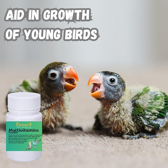 Multivitamin Powder for Birds – Ultimate Vitamin Formula for Racing & Breeding – Supports Growth, Bone Strength, Reproductive Health & Feather Health - Promotes Peak Performance & Well-Being 50g