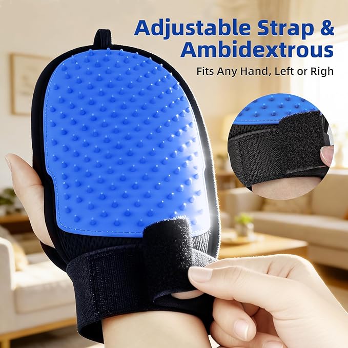 Pet Hair Removal Glove for Dog & Cat, Reusable Magic Pet Hair Brush, Pet Grooming Gloves, Electrostatic Pet Hair Remover Tool for Sofas, Carpets, Furniture, Car Seats and Clothing
