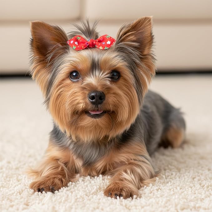 Dog Bows with Rubber Bands,Dog Hair Accessories Set, 100pcs Cute Puppy Dogs Small Bowknot Hair Bow Dogs Fur Bows