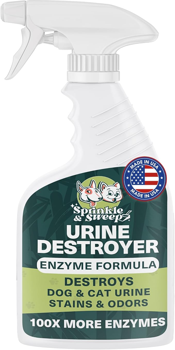 Urine Destroyer Enzyme Cleaner Spray | Cat & Dog Urine Stain and Odor Eliminator | Enzymatic Carpet Cleaner for Pets | Cat Pee Enzyme Cleaner (32oz)