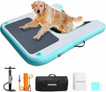 Dog Pool Ramp, Inflatable Dog Boat Ramp, Non-Slip EVA Inflatable Floating Dock Ladder for Pools Boats Docks, Safe & Easy Water Access for Large Dogs, Green