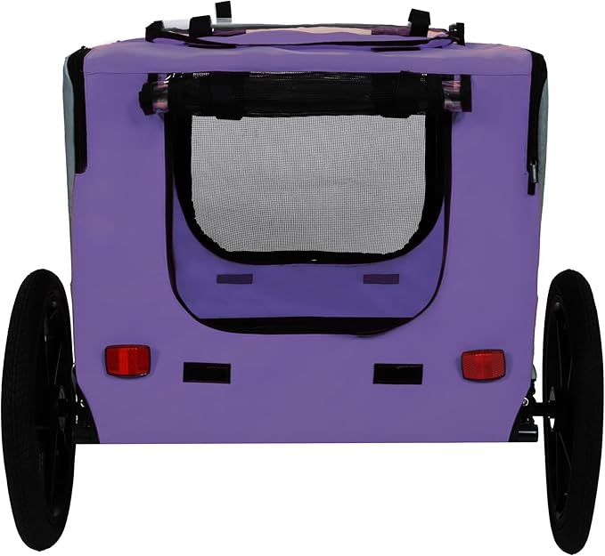 Heavy Duty Dog Bike Trailer with 16" All-Terrain Wheels & Universal Hitch, Foldable Pet/Cargo Carrier for Bicycles, Camping, Hiking