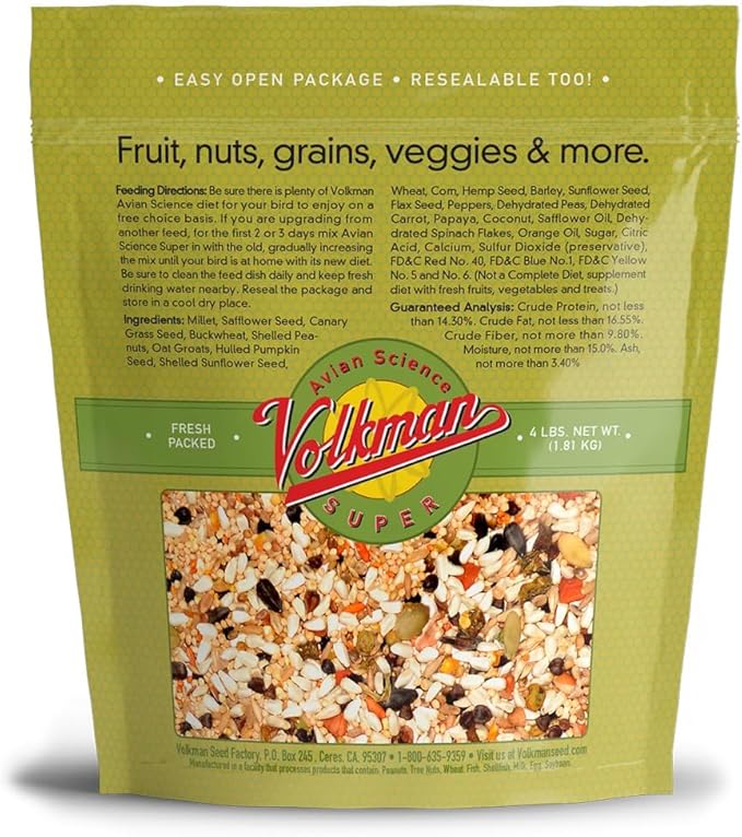 Volkman Avian Science Lovebird & Conure Bird Seed 4 Lb