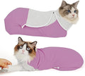 Self-Adhesive Cat Grooming Wrap, Cozy Cat Wrap for Cutting Nails, Breathable Anti-Scratch Cats Swaddle Bag for Brushing, Ear Cleaning, Dental Care, Medication, Injections,Pinkish Purple S