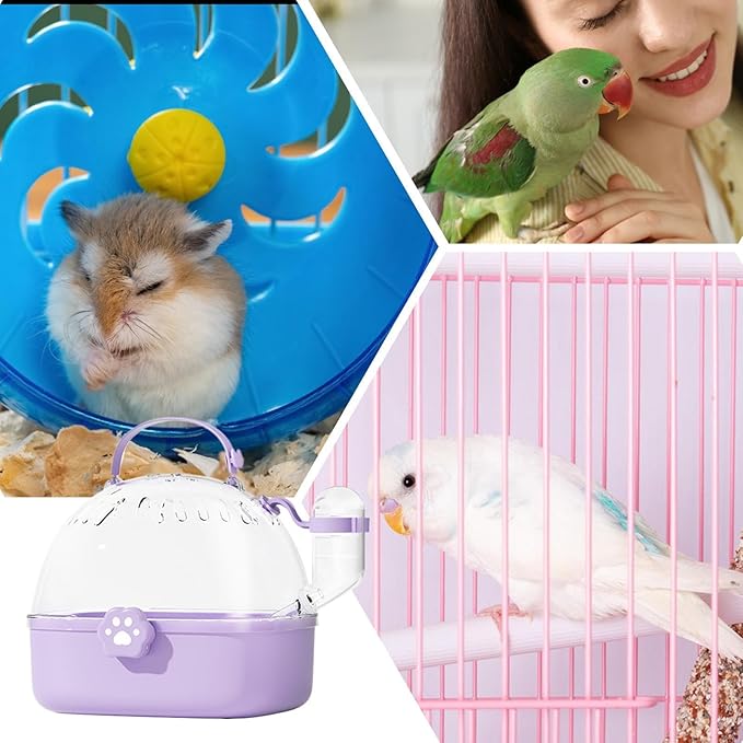 Bird Travel Cage Carrier, Panoramic View Secure Bird Habitat, Ventilated Transport Cage with Water Bottle, Ideal for Outdoor Adventures, Travel, Camping, Parrots, Finches, Budgies, Small Pet Birds