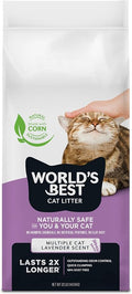 WORLD'S BEST CAT LITTER Multiple Cat Lavender Scented 32-Pounds - Natural Ingredients, Quick Clumping, Flushable, 99% Dust Free & Made in USA - Calming Fragrance & Long-Lasting Odor Control