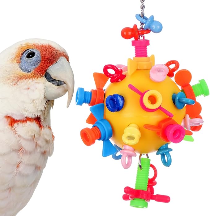 Super Bird Creations SB1215 Screwball Bird Toy - Interactive Mechanical Bird Toy for Large Birds - African Greys, Parrots, Small Cockatoos, Mini Macaws - Encourages Exploration and Physical Exercise