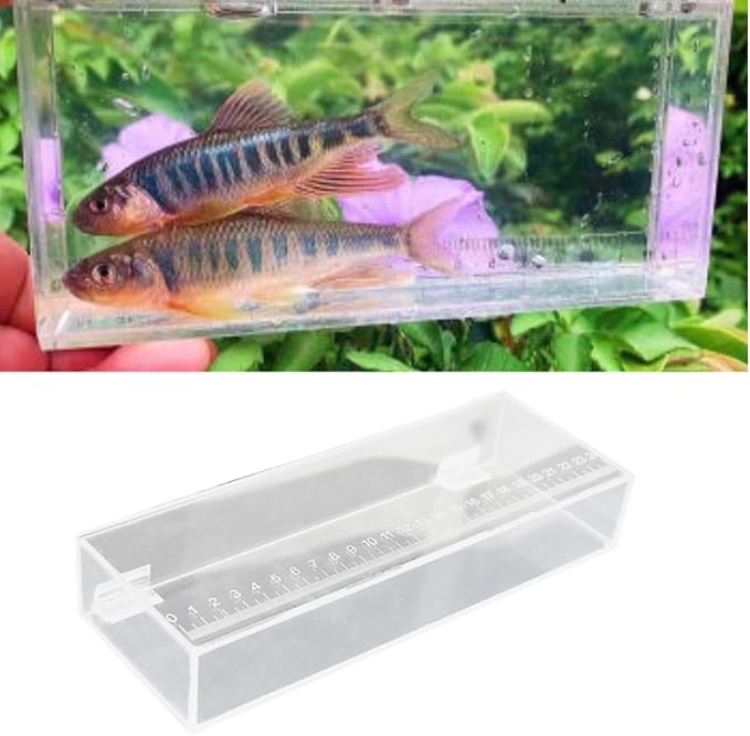 Aquarium Fish Isolation Box Portable Reusable Clear Acrylic Box with Scale Mini Aquariums Fish Breeding Tanks, 25x4.4x9cm