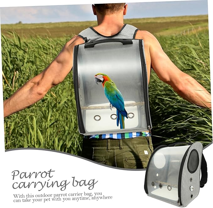 Yardwe Bird Carrier for Travel Parrot Backpack with Window Comfortable Pet Bird Cage Bag