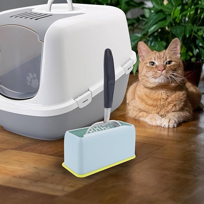 Cat Litter Scoop Holder Universal Plastic Base Compact Design for Easy Cleanup and Floor Protection in Home Litter Box Storage