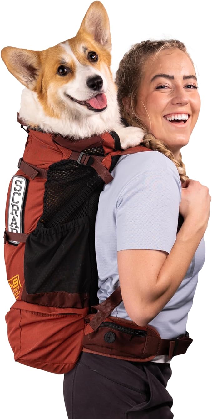 K9 Sport Sack Knavigate - Large, Dune - Ideal for Dogs with 20-22” Back Length - Adjustable, Backpack-Style Carrier with Internal Frame & Padded Hip Belt