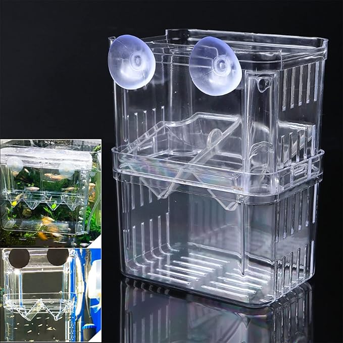 Aquarium Breeder Box for Fish for Tank Breeding Incubator Small Fish Hatchery Double-Layer Separation for Tank for Injur
