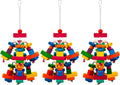 3 Pcs Large Parrot Toys 17.8" Colorful Chewing Toy with Natural Wood Blocks for African Greys, Cockatoos, Parrots, Macaws, Medium Birds Cage Toy Accessories