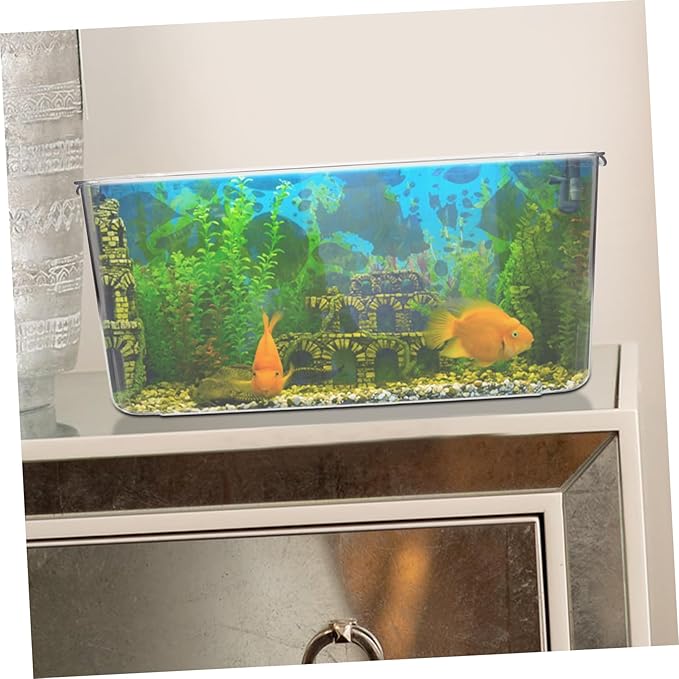 Transparent Small Fish Tank Durable Plastic Goldfish Breeding Bowl for Home Decor Modern Design Compact for Freshwater Fish and Shrimp