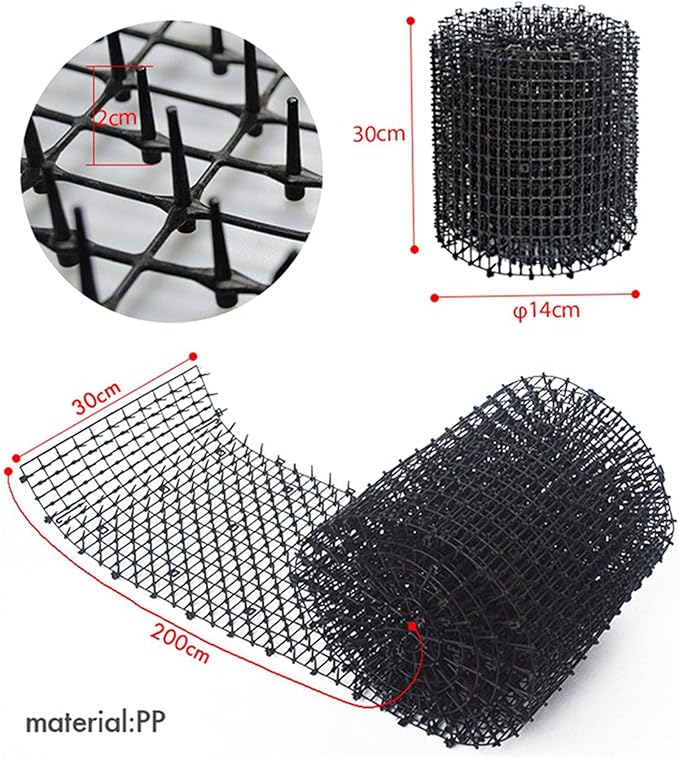 2X Household Garden Prickle Strip Anti Cat Dog Repellent Deterrent Spike Mat Garden Flower Plant-Black